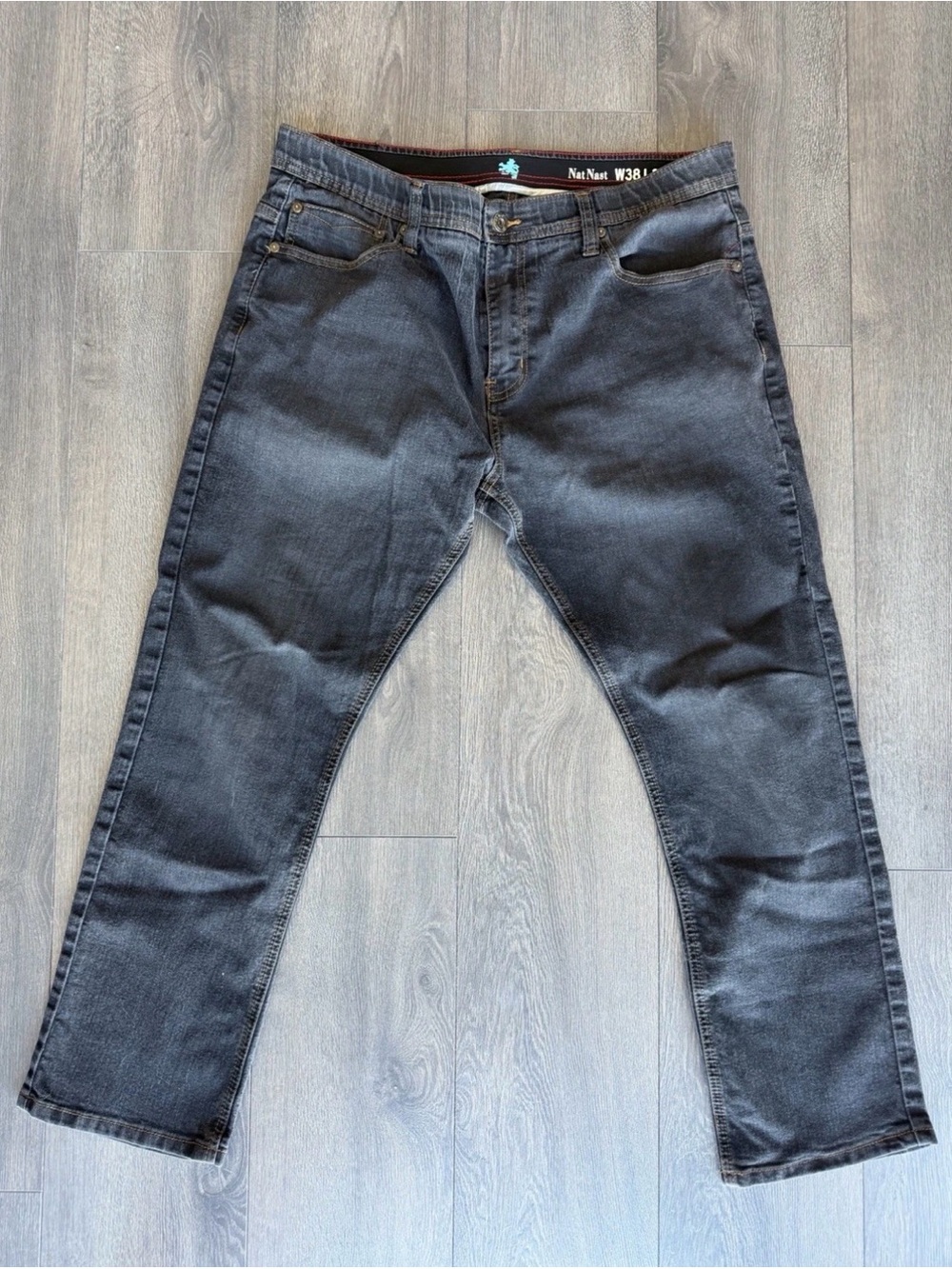 Nat Nast Luxury Originals Black Denim Jeans Mens Size 38x30 Straight Leg